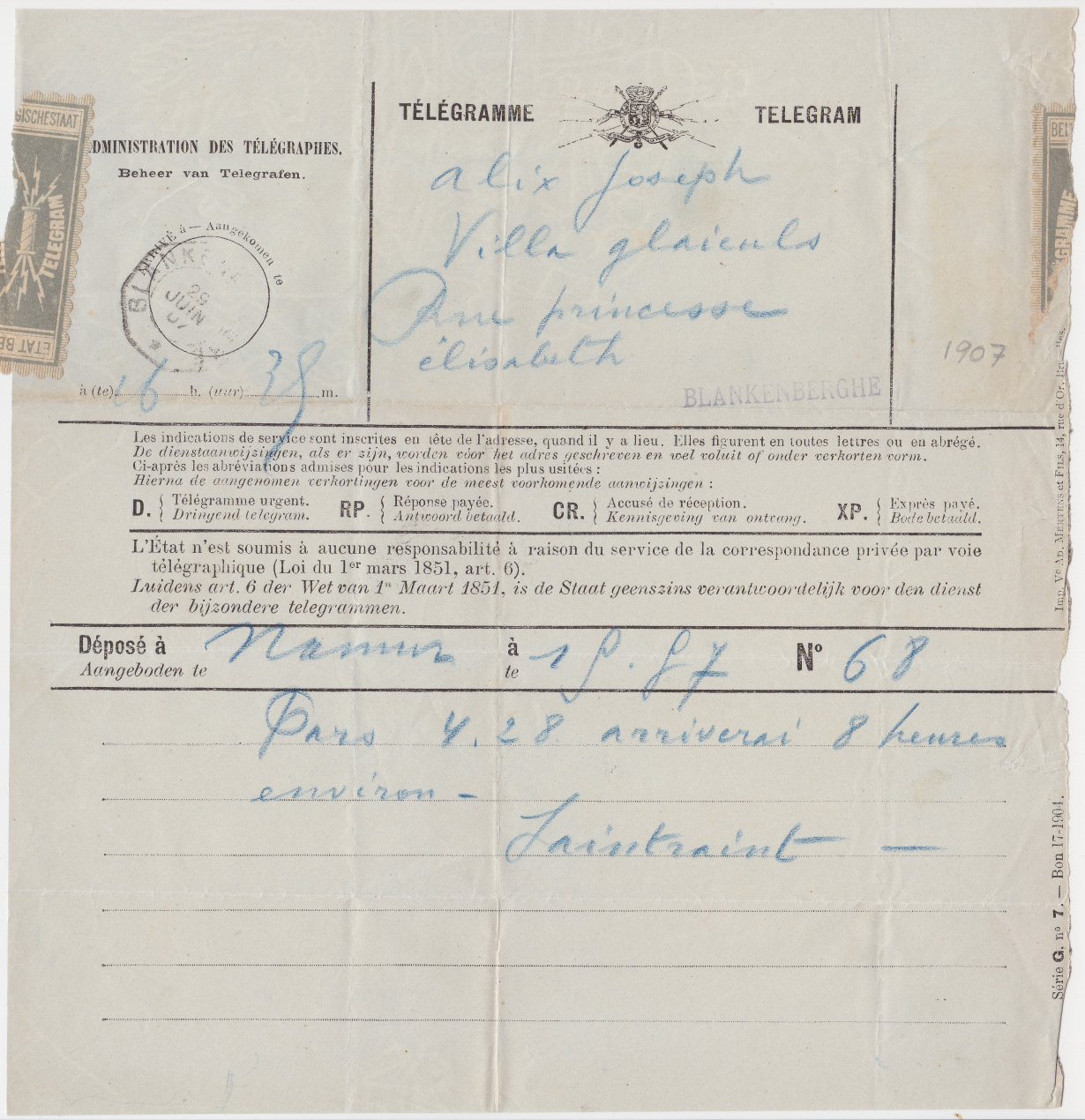 Telegram - 1907