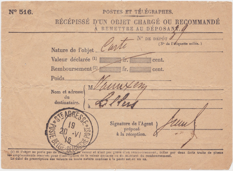 1916 receipt