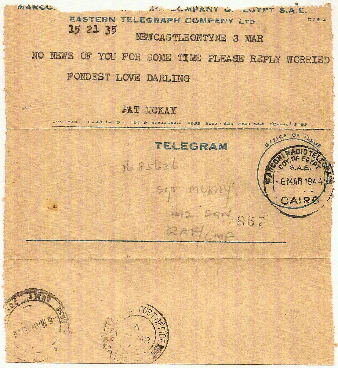 Telegram - 1944