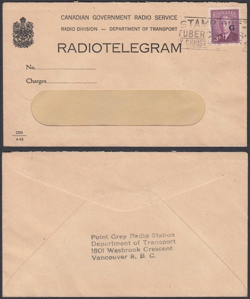 1941 Radiotelegraph envelope