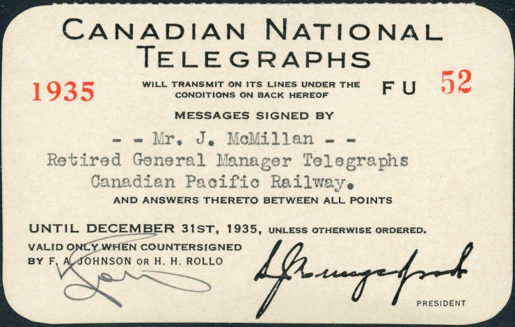 Canadian National 1935 - front