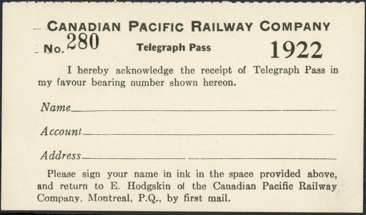 Canadian Pacific Railway 1922 - 280
