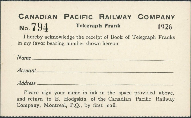 Canadian Pacific Railway 1926 - 794