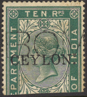 Ceylon overprint Forgery 2