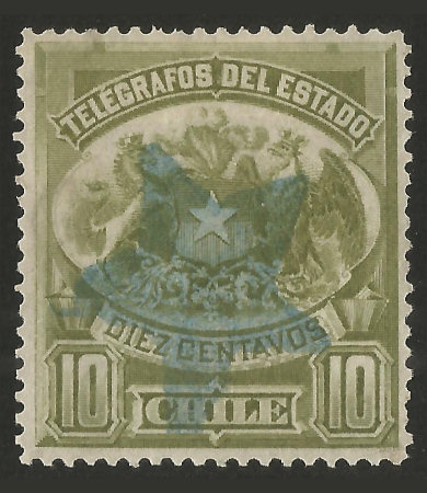 Chile type H2 with large star in blue cancel