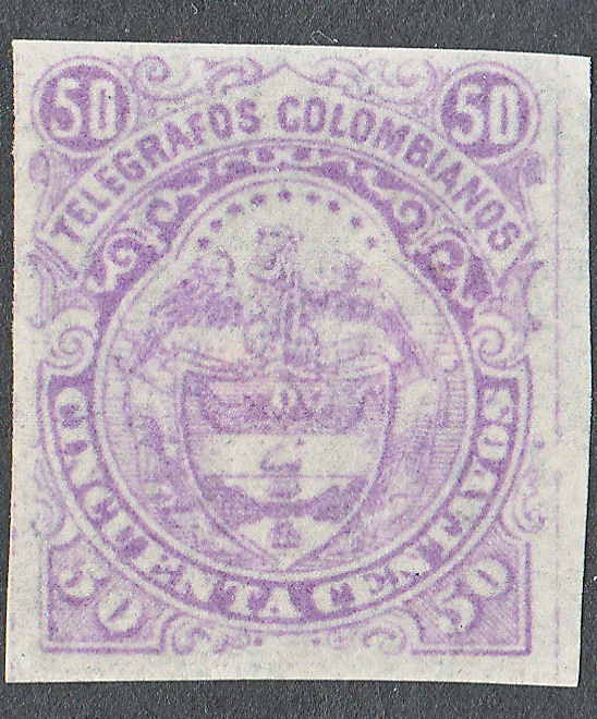 Colombia 50c type II, lilac