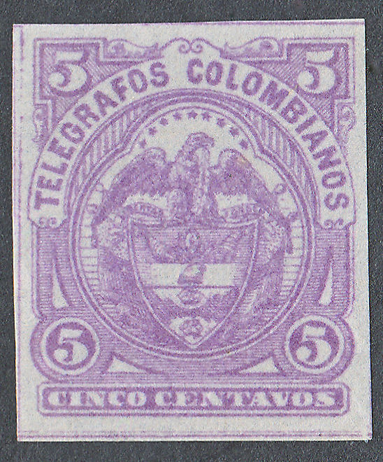 Colombia 5c type I, lilac