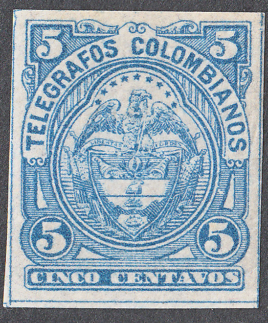 Colombia 5c type II, blue