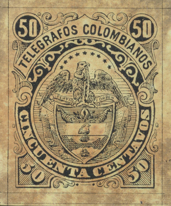 Colombia 50c type II, proof