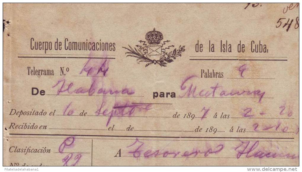 Cuba-cuerpo de Comunicaciones-1897