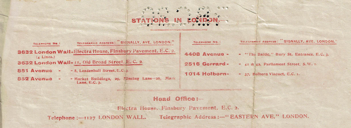PBC20 1918 back -  London Stations.