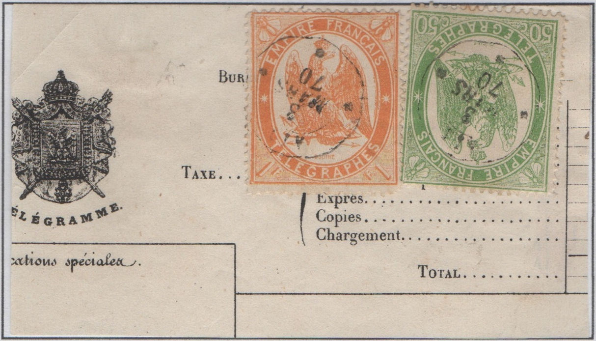 piece of 1970 with 2 stamps