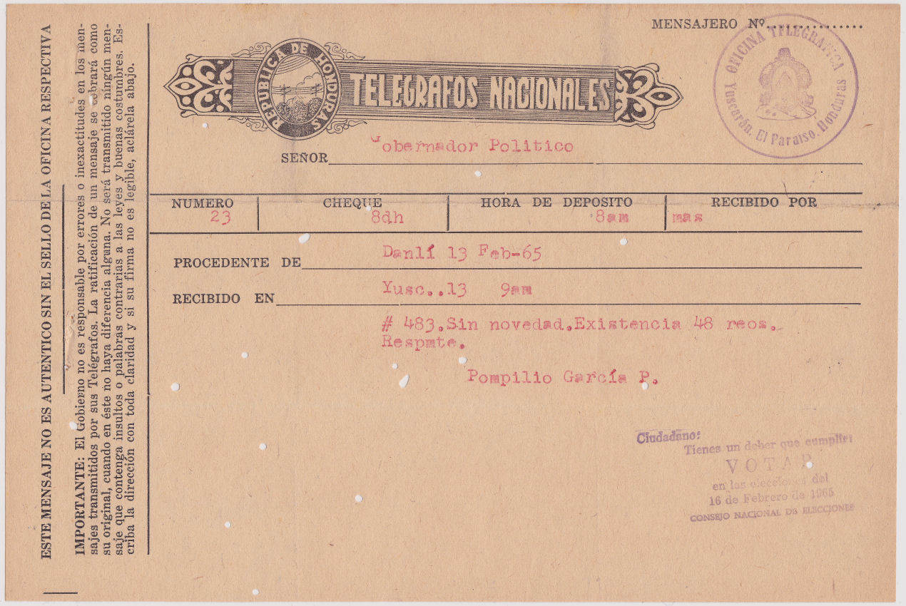 Telegram of 13 February 1965