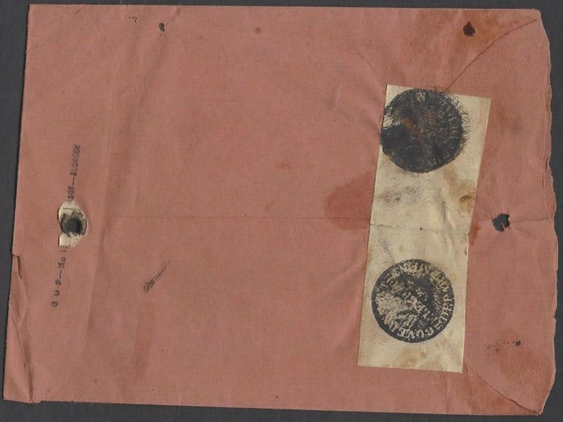 India F. X. envelope - back
