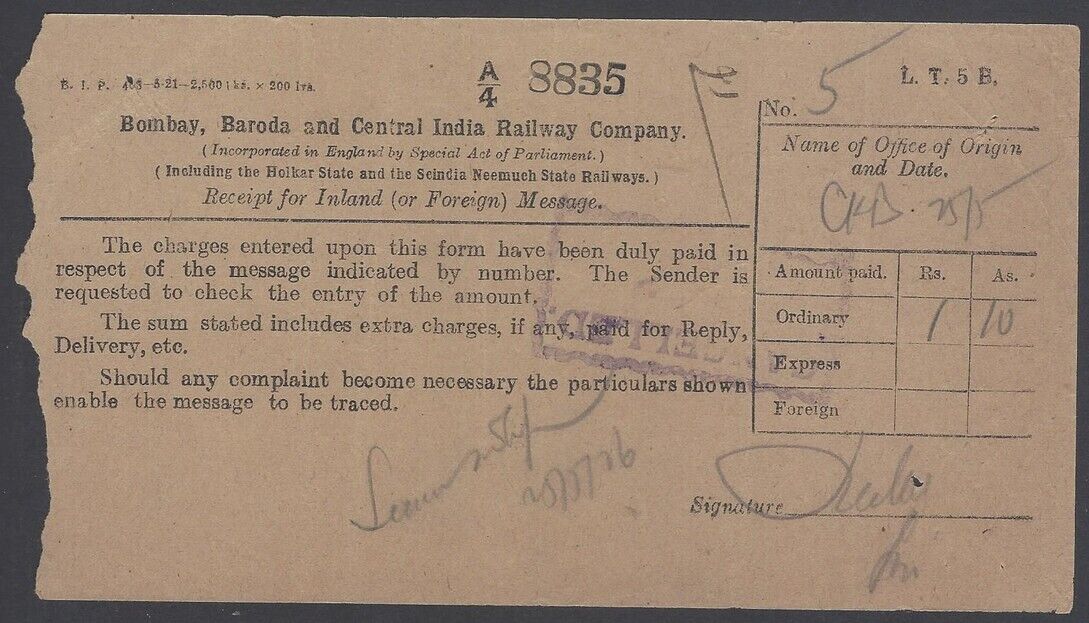 Bombay, Baroda and Central India Railway - 1906?