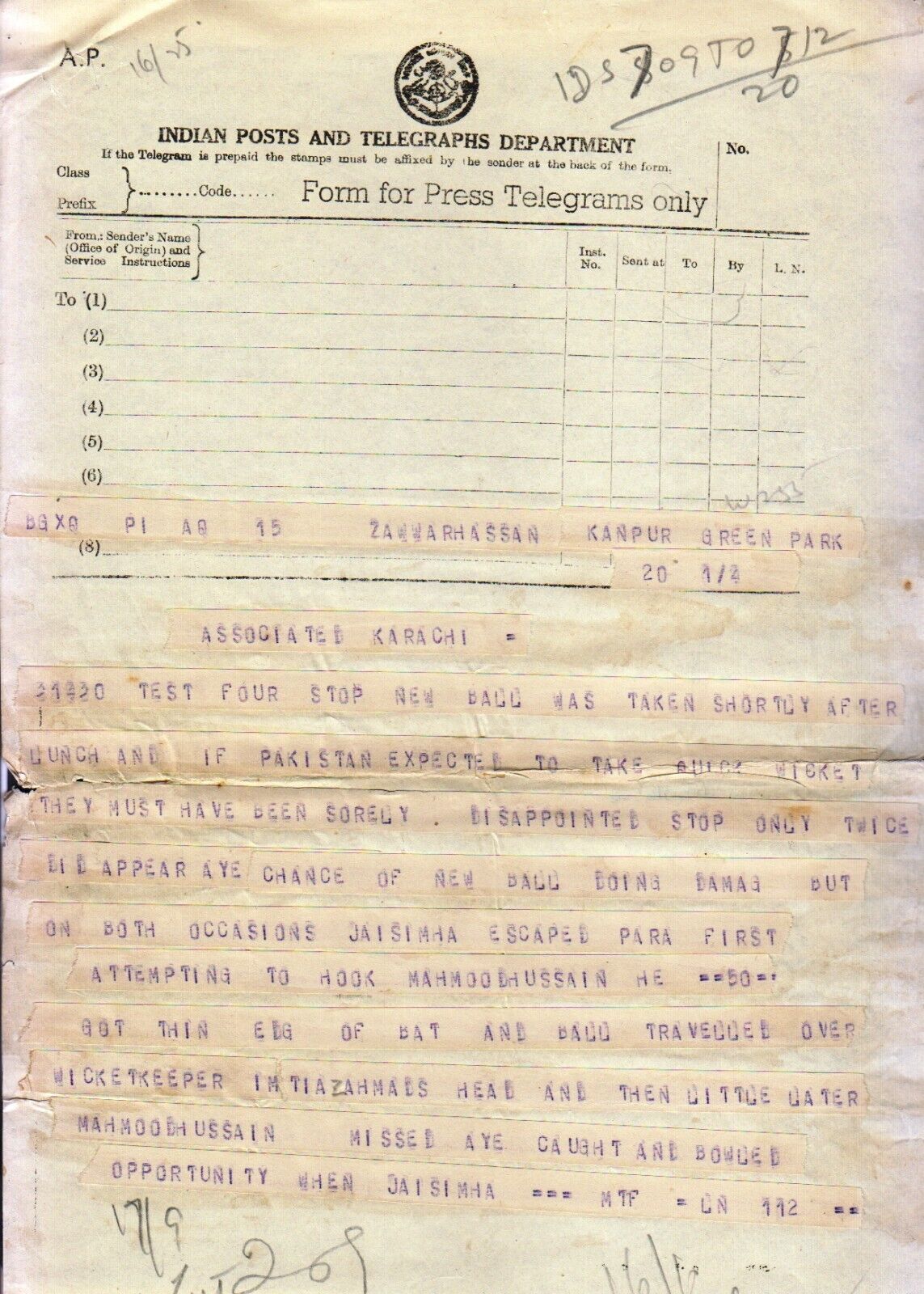 Press Form A.P. of 1960?
