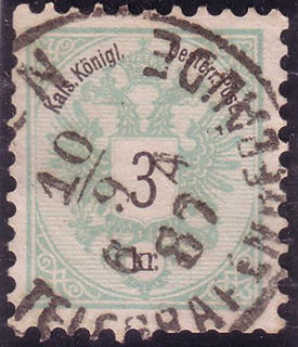 Postage stamp - used in Vienna for Telegraph 1887