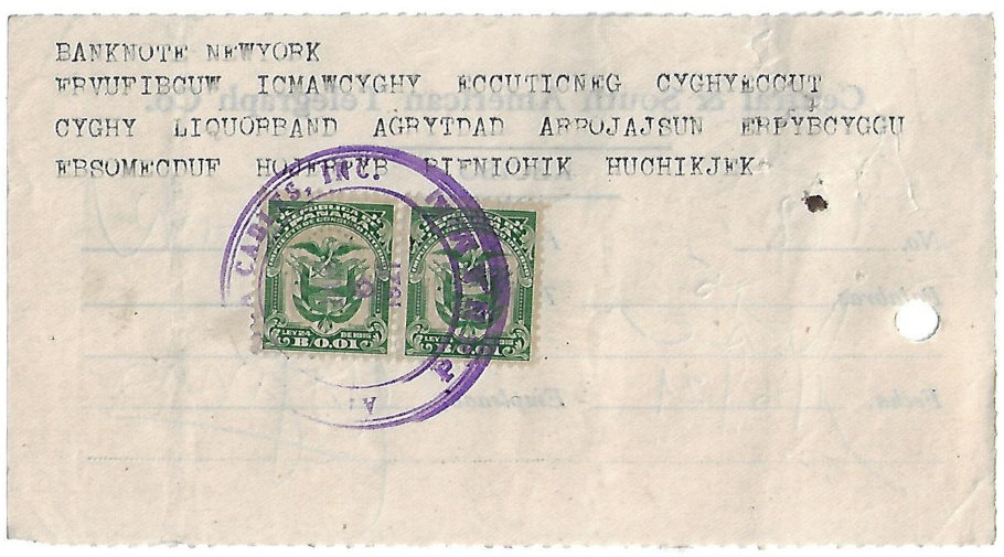 Receipt of 6 January 1921 - back