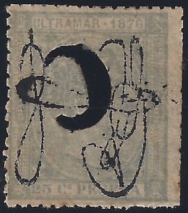 1876 25c Ultramar overprint - d