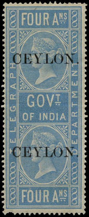 Ceylon overprint 4As