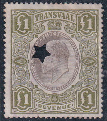 Transvaal £1 small Star-cancel