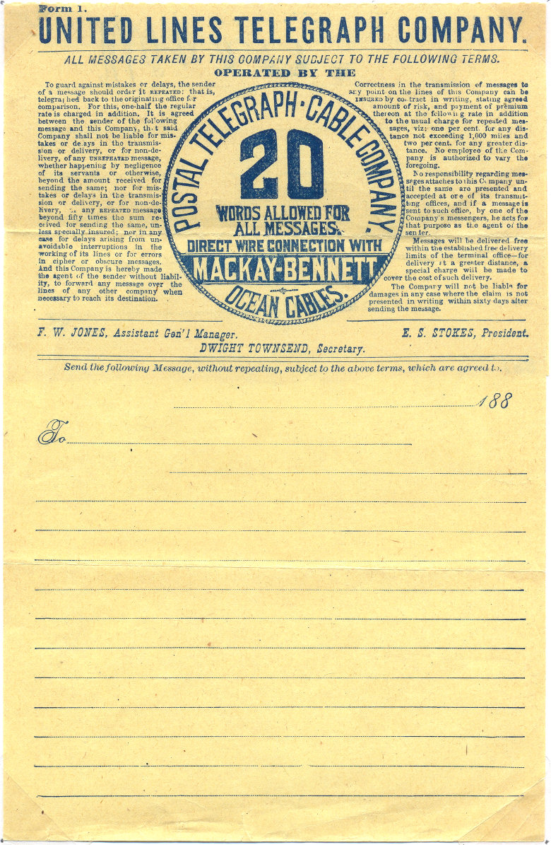 UL Telegraph Form 1