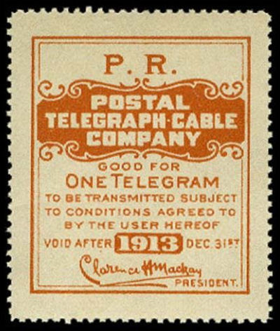 USA Postal Tel-Cable 1913 - PR
