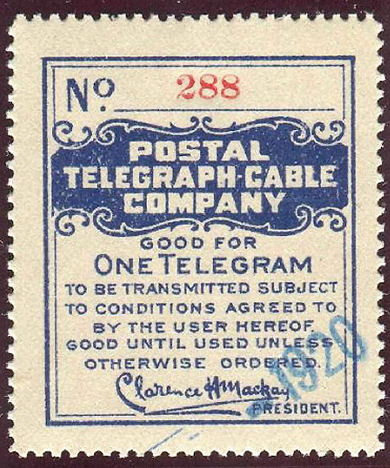 USA Postal Tel-Cable 1920 - Overprint