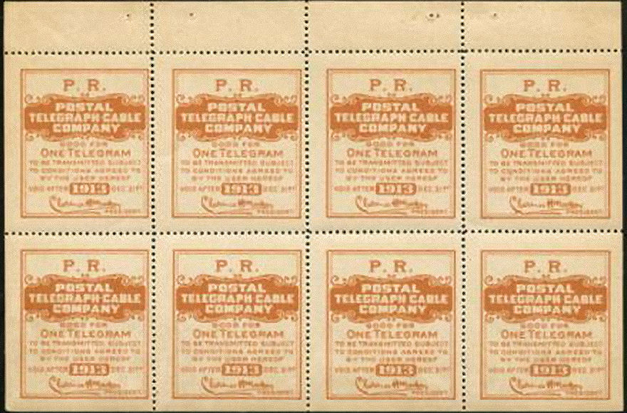 USA Postal 1913 - pane of 8