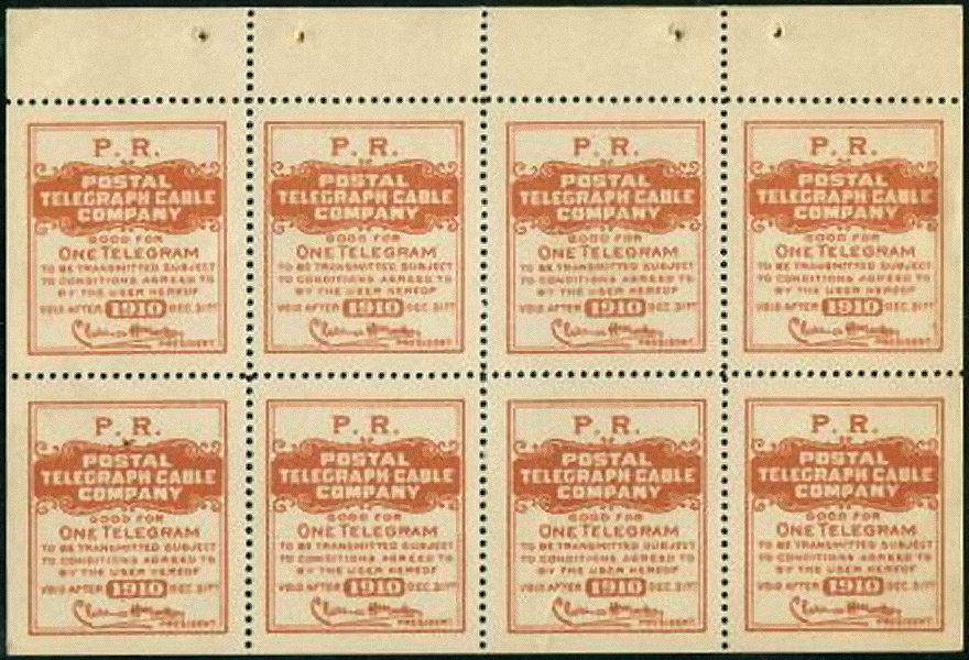 USA Postal 1910 - pane of 8