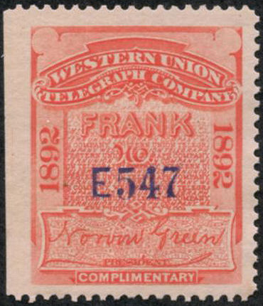 Western Union 1892 - E547