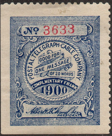 USA Postal Tel-Cable 1900 Frank H27 - 3633
