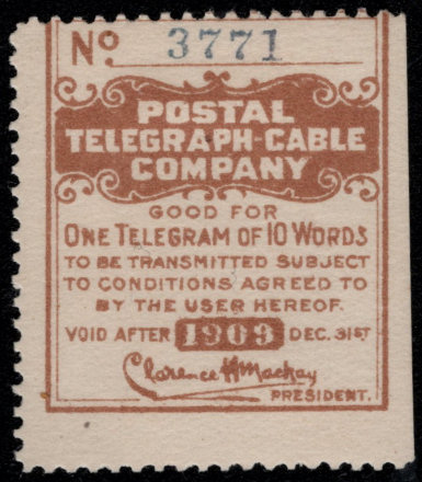 USA Postal Tel-Cable 1908 - RH43a
