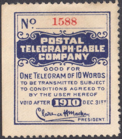 USA Postal Tel-Cable 1910 - 10 words