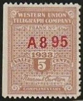 Western Union 1933 - A895