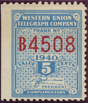 Western Union 1940 5c - B4508
