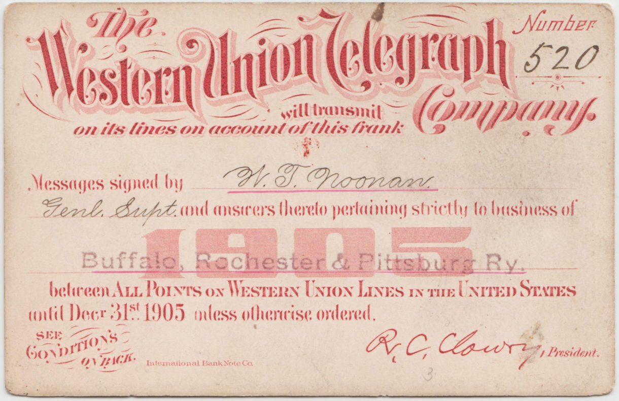 Western Union Business Frank 1905 - front