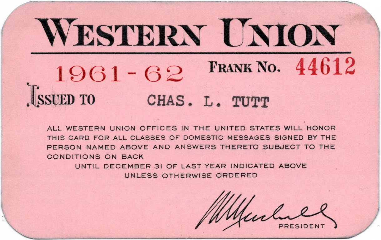 Western Union Personal Frank 1961 - front