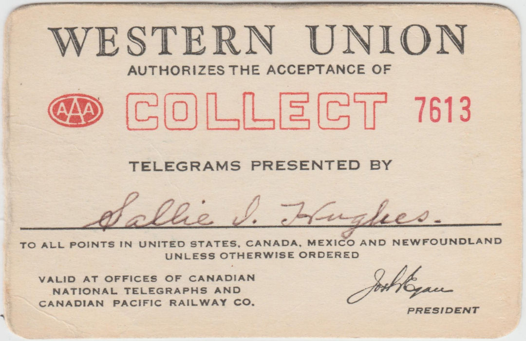 Undated WU Collect Authorization 7613 - front