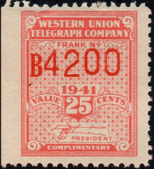 Western Union 1941, RH105 - B 