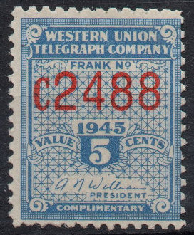 Western Union 1945 5c - C