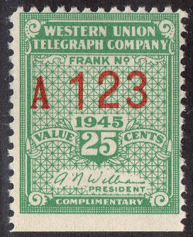 Western Union 1945 25c - A