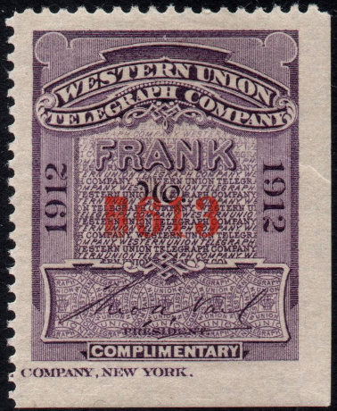 Western Union 1912, RH48 - B