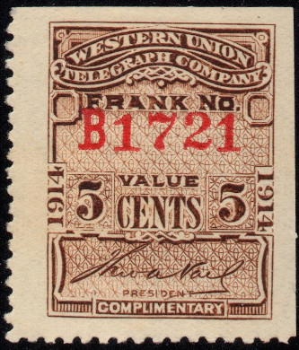 Western Union 1914, RH50c- B