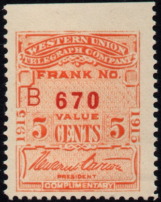Western Union 1915, RH52 - B