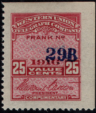 Western Union 1916 25c RH55a? - B