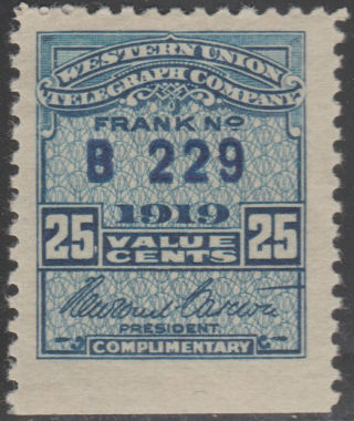 Western Union 1919, RH61 - B229