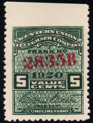 Western Union 1920, RH62a - B