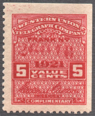 Western Union. 1921 5c RH64a - B