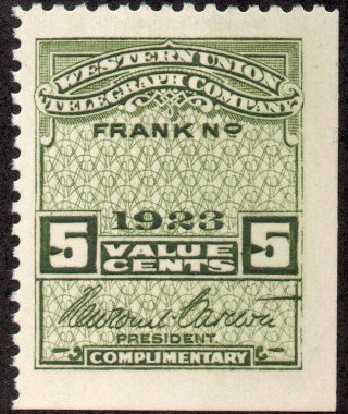 Western Union 1923 - 5c RH68b